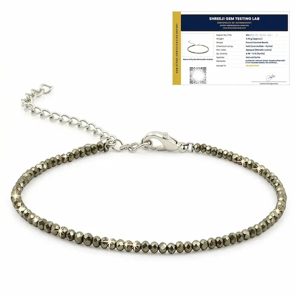 Pyrite Anklet close up view