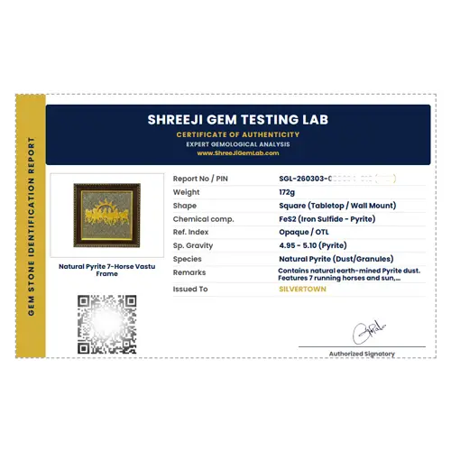7 Horses Pyrite Frame Lab Certificate of Authenticity